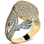 انگشتر زنانه برلیان با طلای زرد و سفید طرح پایه گل مدل: ring2076