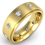 حلقه مردانه طلا زرد 18 عیار با نگین الماس تراش برلیان: مدل wrgm1287