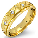 حلقه مردانه طلا زرد 18 عیار جواهر با نگین الماس تراش برلیان: مدل wrgm1289