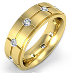 حلقه مردانه طلا زرد جواهر با نگین الماس تراش برلیان: مدل wrgm1291