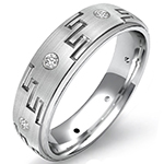 حلقه مردانه طلا سفید با نگین الماس تراش برلیان طرح ورساچه : مدل wrgm1294