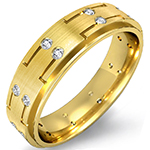 حلقه و انگشتر مردانه طلا زرد 18 عیار با نگین الماس تراش برلیان: مدل wrgm1295