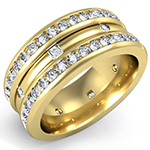 حلقه مردانه طلا زرد با نگین الماس تراش برلیان و پرنس: مدل wrgm1297