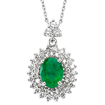 آویز طلا و جواهر با نگین زمرد و الماس تراش برلیان مدل: npdf13079