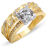 حلقه و پشت حلقه به هم چسبیده طلا طرح کارتیر جواهر برلیان مدل: RDF1115