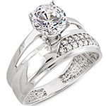 حلقه و پشت حلقه طلا 18 عیار زنانه جواهر نگین الماس تراش برلیان مدل: RDF1116