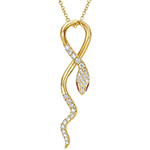 پلاک طلا طرح مار با جواهر یاقوت سرخ و برلیان مدل npdf13250 