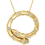 پلاک گردنبند طلا طرح مار با نگین الماس تراش برلیان طرح بولگاری مدل: pdb2336