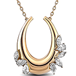 آویز گردنبند الماس زنانه طلا و جواهر مارکیز و اشک مدل:nec2036
