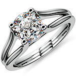 حلقه ازدواج زنانه سولیتر طلا و الماس تراش برلیان مدل: RDF1140