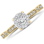 حلقه ازدواج زنانه طلا زرد پایه سولیتر نگین برلیان مدل RDF1142