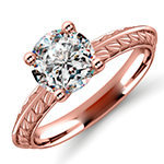  حلقه ازدواج زنانه سولیتر تک نگین الماس تراش برلیان مدل RDF1143