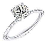 حلقه ازدواج زنانه سولیتر پایه طلا سفید دو تایی و تخمه الماس برلیان مدل: RDF1149