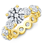 حلقه ازدواج زنانه طلا لاکچری با نگین الماس تخمه برلیان و برلیان دیواره مدل: RDF1151