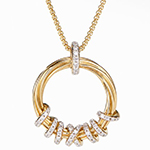 آویز و پلاک گردنبند طلا زرد 18 عیار و جواهر الماس تراش برلیان طرح دوار مدل: pdb2345