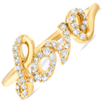 خرید انگشتر طلا Love با نگین الماس تراش برلیان و رکاب طلا زرد 18 عیار مدل: wrdf21699