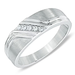 حلقه مردانه طلا سفید 18 عیار جواهر نگین الماس تراش برلیان 5 تایی: مدل wrgm1298