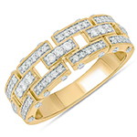 حلقه مردانه طلا زرد 18 عیار جواهر نگین الماس تراش برلیان طرح زنجیری : مدل wrgm1301