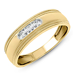 حلقه مردانه طلا زرد 18 عیار ازدواج نگین جواهر نگین الماس تراش برلیان : مدل wrgm1305 