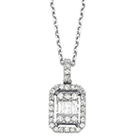 پلاک گردنبند جواهر باگت طرح مستطیل طلا سفید 18 عیار زنانه مینیمال و جدید مدل: pdb2348