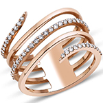  انگشتر الماس تراش برلیان زنانه طلا رزگلد 18 عیار طرح پیچیده مینیمال و خاص مدل: wrdf21704 