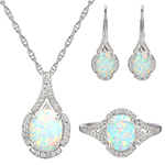 نیم ست طلا جدید زنانه جواهر نگین اوپال سفید و الماس تراش برلیان طرح مینیمال مدل hsdf1582