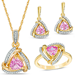 نیم ست طلا جدید آویز گوشواره و انگشتر زنانه جواهر تورمالین و برلیان مدل: hsdf1586