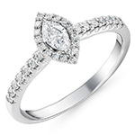 حلقه ازدواج زنانه الماس تراش مارکیز و برلیان طلا سفید 18 عیار طرح جدید مدل: RDF1159