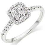 حلقه ازدواج زنانه الماس تراش برلیان طرح مربع با طلا سفید 18 عیار طرح جدید مدل: RDF1160