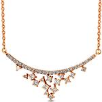 گردنبند جواهر الماس تراش برلیان و طلا زرگلد زنانه طرح کلیه مدل: nec2046