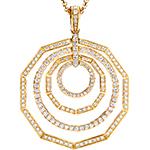 آویز و پلاک گردنبند طلا زرد 18 عیار و جواهر الماس تراش برلیان طرح هشت ضلعی مدل: pdb2344