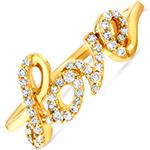 خرید انگشتر طلا Love با نگین الماس تراش برلیان و رکاب طلا زرد 18 عیار مدل: wrdf21699