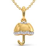  آویز و پلاک طلا کودک طرح چتر و نگین جواهر الماس تراش برلیان مدل pgb2235   