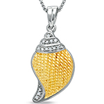 آویز طلا زرد و سفید بچه گانه جواهر برلیان طرح کندوی عسل مدل: gdc1006