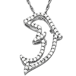 آویز طلای سفید کودک طرح دلفین رقصان با نگین برلیان مدل : gdc1009