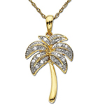 آویز طلا زرد کودکانه طرح درخت با نگین الماس تراش برلیان مدل: gdc1011