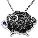 آویز طلا سفید ببعی کودکانه طرح یاقوت آبی و برلیان مدل: gdc1012