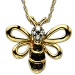 آویز زنبور ملکه کودکانه طلای زرد 18 عیار و برلیان مدل: gdc1023