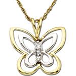 آویز بچه گانه طلا طرح پروانه شاد با جواهر الماس تراش برلیان مدل: gdc1025