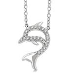 آویز طلای کودک طرح دلفین کوچولو با نگین الماس تراش برلیان مدل: gdc1035