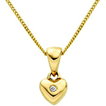 آویز طلا زرد طرح قلب با نگین الماس تراش برلیان کودکانه مدل: gdc1048