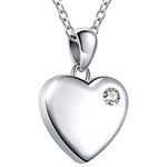 آویز طلا سفید کودکانه طرح قلب با نگین برلیان مدل : gdc1050