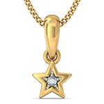 آویز طلا زرد با نگین الماس تراش برلیان طرح ستاره مدل : gdc1052