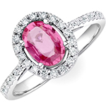 انگشتر طلا سفید با نگین تورمالین و الماس تراش برلیان مدل:rtf1029