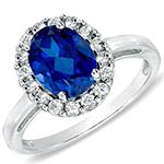 انگشتر طلا سفید با نگین یاقوت کبود و الماس تراش برلیان مدل:rsf1031