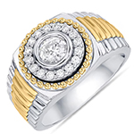 انگشتر رولکس مردانه طلا زرد 18 عیار خاص و جدید با نگین جواهر الماس تراش برلیان مدل: rgm17190