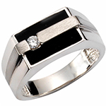 انگشتر طلا مردانه نگین مشکی اونیکس و الماس تراش برلیان طرح مینیمال مدل: rgm17191