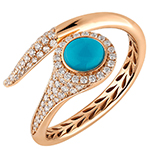 انگشتر طلا زنانه جدید ظریف فیروزه و الماس تراش برلیان طرح لوکس و جذاب مدل: rgf1878