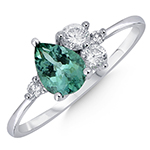 انگشتر طلا زنانه جدید زمرد تراش اشک طرح مینیمال و الماس تراش برلیان مدل: rgf1880