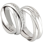 ست حلقه ازدواج طلا سفید با نگین الماس تراش برلیان مدل: srd1073